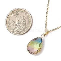 2 шт. 2 стиля ожерелья с подвеской в форме сердца из стекла k9 с имитацией турмалина NJEW-JN05188-03