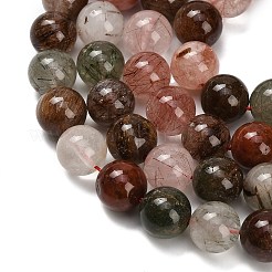 Нити бусин из натурального многоцветного рутилового кварца G-G300-A03-10mm