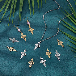 12шт. 2-х цветная подвеска из нержавеющей стали 201 STAS-UN0049-46