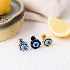 6 шт. 3-х цветные серьги-гвоздики из нержавеющей стали от сглаза для мужчин&nbsp;EJEW-GO0002-16