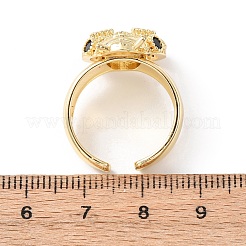 Регулируемые латунные манжеты с микропаве из кубического циркония&nbsp;RJEW-H263-263B-G