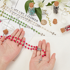 6шт 6 цвета круглые синтетические бирюзовые четки набор ожерелий из бисера NJEW-AB00003