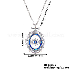 Ожерелья с подвеской в виде глаза из богемской латуни с синими кубическими цирконами NX3734-2