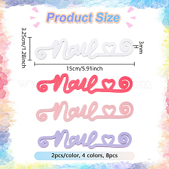 8 шт. 4-цветная акриловая демонстрационная доска для дизайна ногтей ODIS-NB0001-46