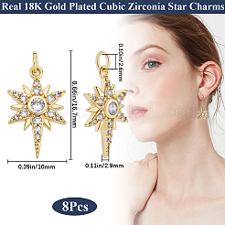 8 шт. Латунные подвески с микропаве ZIRC-BBC0002-62G