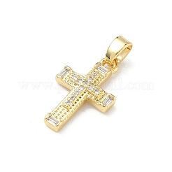 Латунные микропаве прозрачные подвески с фианитом&nbsp;KK-P350-13C-G