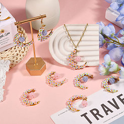 8 шт. 2-х цветные стеклянные бусины и подвески из смолы PALLOY-CA00039