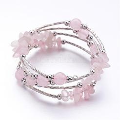 Четыре петли обруча драгоценный камень бисер браслеты BJEW-JB02590