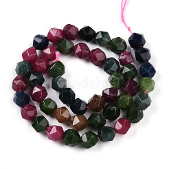 Окрашенные природные белый нефрит бисер пряди G-T139-8mm-46D