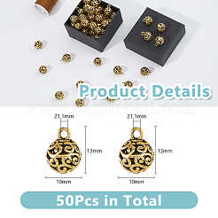 50 шт. полые подвески из сплава в тибетском стиле FIND-DC0005-70