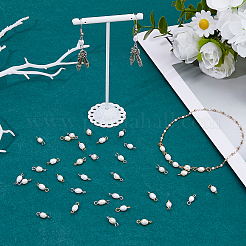 40 шт. 2 цвета натуральный культивированный пресноводный жемчуг звенья соединительные подвески PALLOY-DC00035