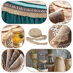 Джутовая лента с кисточками&nbsp;OCOR-WH20006-04C