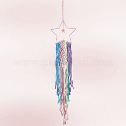 Настенные украшения из полиэстера ручной работы в технике макраме&nbsp;HJEW-WH20020-003B