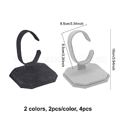 4 шт. 2-х цветные бархатные подставки для браслетов BDIS-FG0001-07