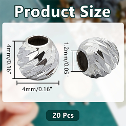 20 шт. 925 бусины-разделители из стерлингового серебра&nbsp;STER-AR0001-26