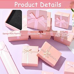 12 шт. 6 стиля прямоугольные квадратные бумажные коробки для хранения комплектов ювелирных изделий с бантом&nbsp;CON-CJ0001-27