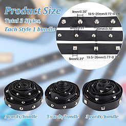 3 стиль латунные круглые и квадратные и искусственные жемчужины заклепки черная отделка из искусственной кожи DIY-AR0003-79