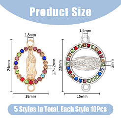 50 шт. 5 стиля религиозные сплавные соединительные подвески&nbsp;FIND-HY0002-42