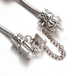 Сплав горный хрусталь шарик европейские браслеты BJEW-L602-13