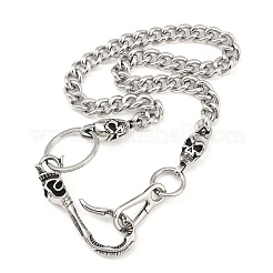 Цепи из кубинской звеньевой цепи из нержавеющей стали 304 с S-образными крючками AJEW-D001-01A-ASP