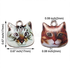 60шт 6 цвета подвески из цинкового сплава с эмалью&nbsp;ENAM-CJ0001-77