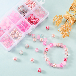 200шт 10 стиля diy наборы стеклянных круглых бусин DIY-CJ0001-95