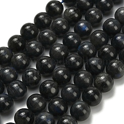 Натуральные черные лабрадоритные бусинки G-L642-B15-10mm