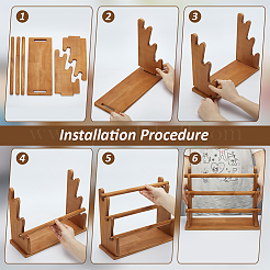 Трехслойные витрины-органайзеры для деревянных браслетов с Т-образным стержнем BDIS-WH0011-04