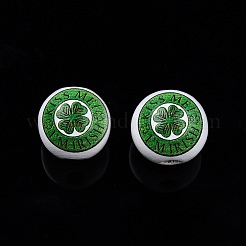 Деревянные бусины с принтом на тему дня святого патрика WOOD-D006-07