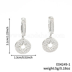 Серьги-кольца ко Дню святого Валентина из латуни с прозрачным кубическим цирконием MG0882-1