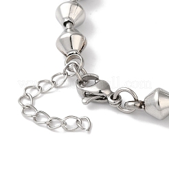 Браслеты из некорродирующей нержавеющей стали 304 с биконусными бусинами для женщин&nbsp;BJEW-B092-03P