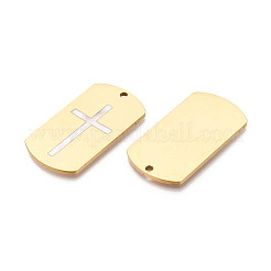 Религиозные прямоугольные подвески из нержавеющей стали 304 с эмалью&nbsp;STAS-T073-13G