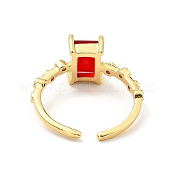 Прямоугольное открытое кольцо-манжета из кубического циркония RJEW-G255-01G