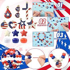 Наборы для самостоятельного изготовления ожерелий/браслетов на День независимости DIY-FS0009-70