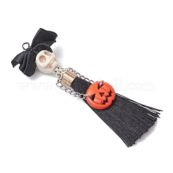 Большие подвески с кисточками из искусственной бирюзы и полиэстера&nbsp;PALLOY-JF04538