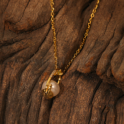 Элегантное минималистичное серебряное ожерелье s925 с подвеской из пресноводного жемчуга для женщин WW6224