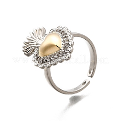 Кольца-манжеты в готическом стиле из латуни с микропаве из прозрачных кубических цирконий для женщин RJEW-U051-02F-GP