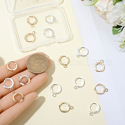 16 шт. 2 цвета 201 нержавеющая сталь серьги-кольца Huggie Hoop фурнитура&nbsp;STAS-BBC0008-39A