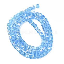 Стеклянные бусины с гальваническим покрытием &nbsp;EGLA-D018-4x4mm-41