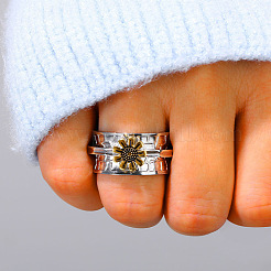 Кольца из цинкового сплава подсолнечника&nbsp;FS-WGCE082-06