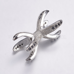 Латунные микро проложить кубического циркония бусы ZIRC-G125-46P