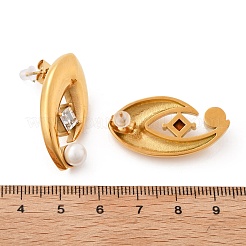 Серьги-гвоздики с ракушечным жемчугом из нержавеющей стали 304 EJEW-U051-08G