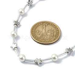 Женское ожерелье из бисера со звездами и ракушками из сплава NJEW-TA00130