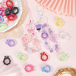 40шт акриловые бусины с УФ-покрытием&nbsp;OACR-SP0001-84