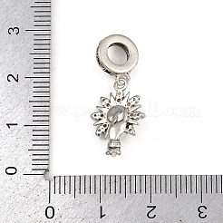 Европейские подвески-шармы из латуни с топазом и стразами&nbsp;KK-P324-09P