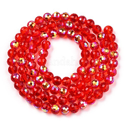 Прозрачные стеклянные бусины гальваническим пряди&nbsp;EGLA-TAC0006-05B