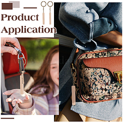 24шт. кубовидный бук с железным кулоном-брелоком KEYC-BC0001-21