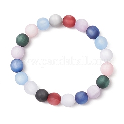 Эластичные браслеты из смоляных бусин кошачий глаз для мужчин и женщин&nbsp;BJEW-JB12103