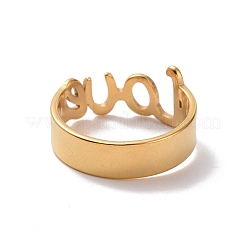 Кольцо на палец из нержавеющей стали 201 с ионным покрытием (IP) RJEW-J051-44G