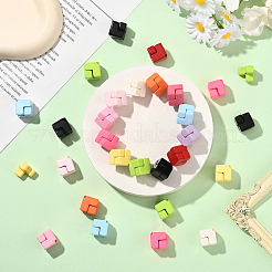 60 шт. окрашенные в духовке непрозрачные акриловые бусины&nbsp;OACR-SP0001-91